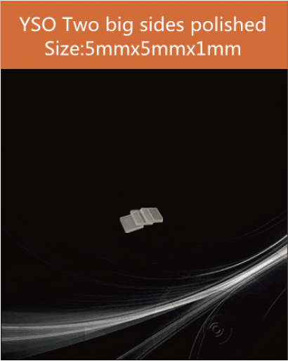 YSO Ce scintillation crystal, Cerium doped Silicate Yttrium scintillation crystal, YSO Ce scintillator, YSO Ce crystal, 5 x 5 x 1mm